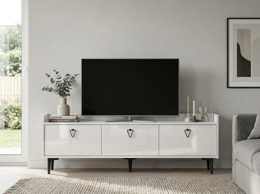 TV állvány PIENA 160 cm, fehér