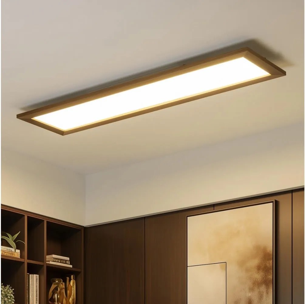 Brilagi - SLIMFRAME WOOD LED fényerőszabályozható lámpatest 58W/230V 124x34 cm + távirányító