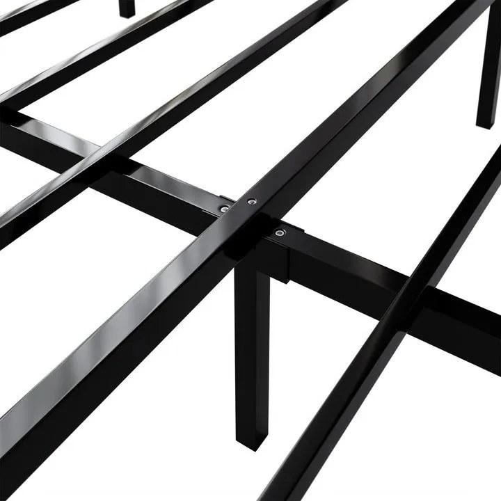 Ágy LED világítással 180x200 cm fekete fém keret