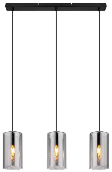 Globo 21002-3H - Csillár zsinóron OLLY 3xE14/25W/230V fekete