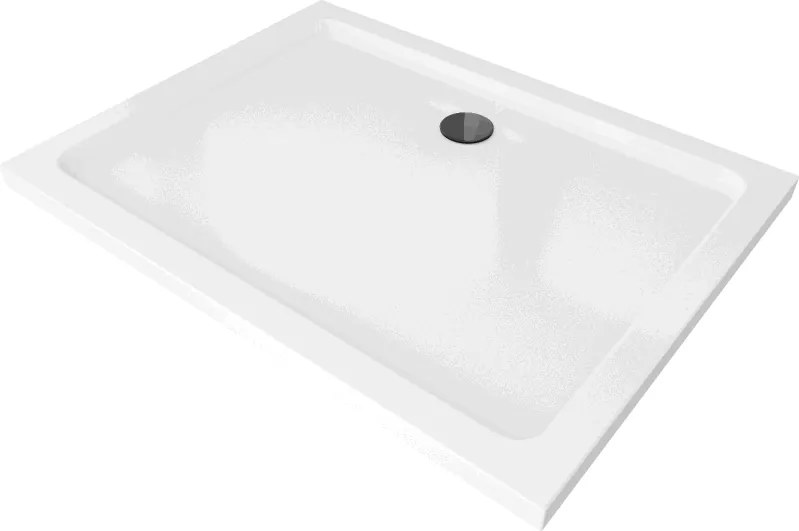 Mexen Flat téglalap alakú slim zuhanytálca 100 x 90 cm, fehér, fekete szifon - 40109010B
