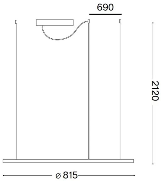 Ideal Lux - LED Csillár zsinóron HULAHOOP LED/39W/230V 3000K átm. 81,5cm CRI90 fehér