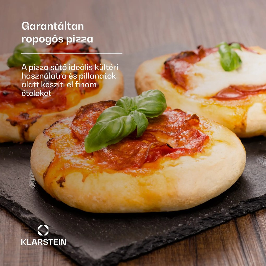 Klarstein LaFiamma pizzasütő kültéri használatra, Dupla fűtőelemek, 2200 W 450 °C-ig