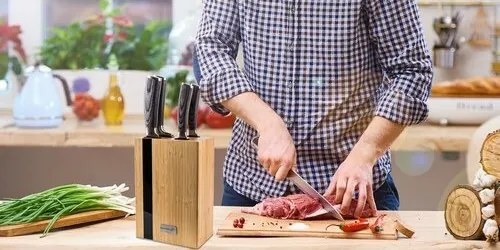 G21 Gourmet Stone késkészlet 5 db + bambusz blokk