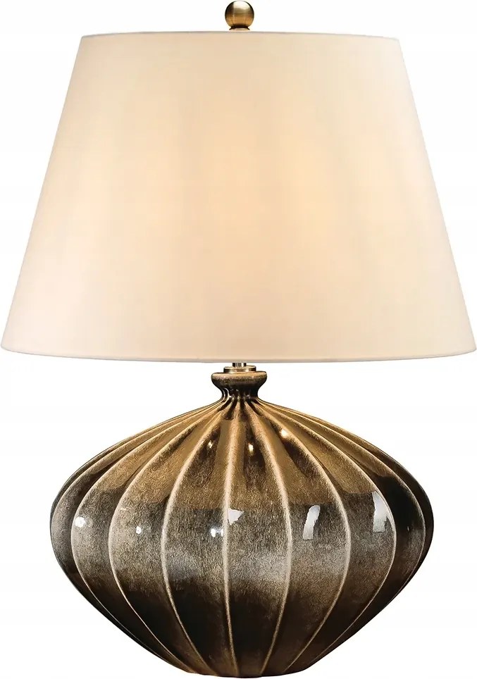 Porcelán asztali lámpa barna, krémszínű lámpaernyővel 63 cm Elstead