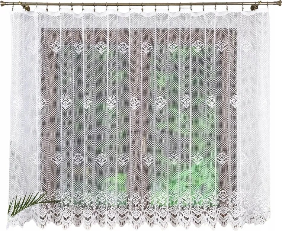 Áttört Kész Függöny Szalaggal, Rövid Finom Hálós 550x120.