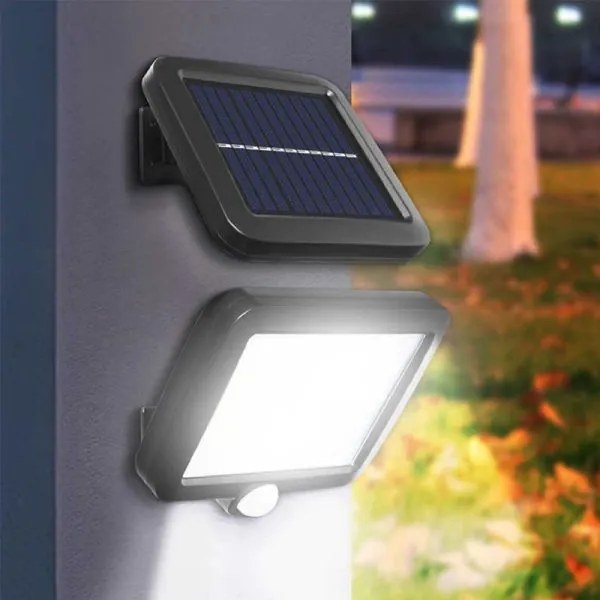 Kültéri COB LED napelemes fali lámpa, mozgásérzékelővel
