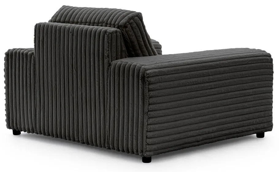 Sötétszürke kordbársony fotel Justin – Ropez