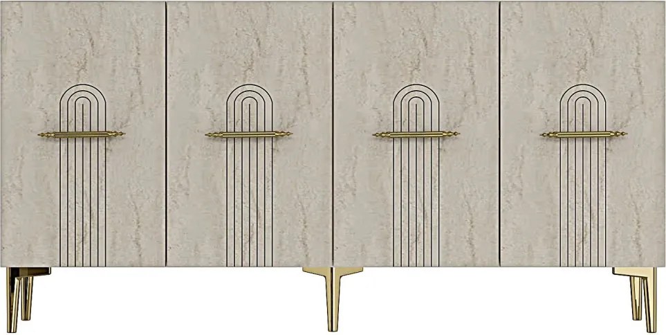 Ida 150 - White, Travertine, Gold