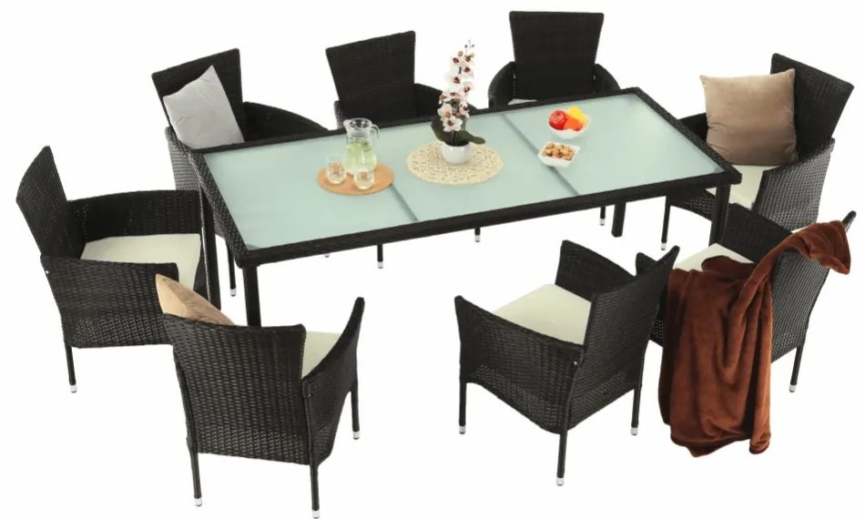 Kerti bútor szett LT3930 barna-bézs rattan