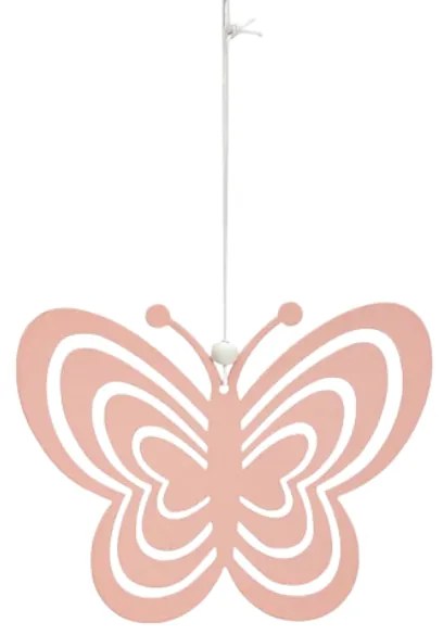 Függesztett fém pillangó PASTEL BUTTERFLY - több színben Termék színe: Rózsaszín