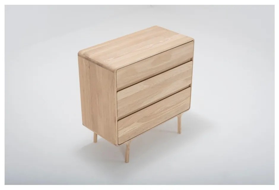 Fawn tömör tölgyfa komód 3 fiókkal - Gazzda