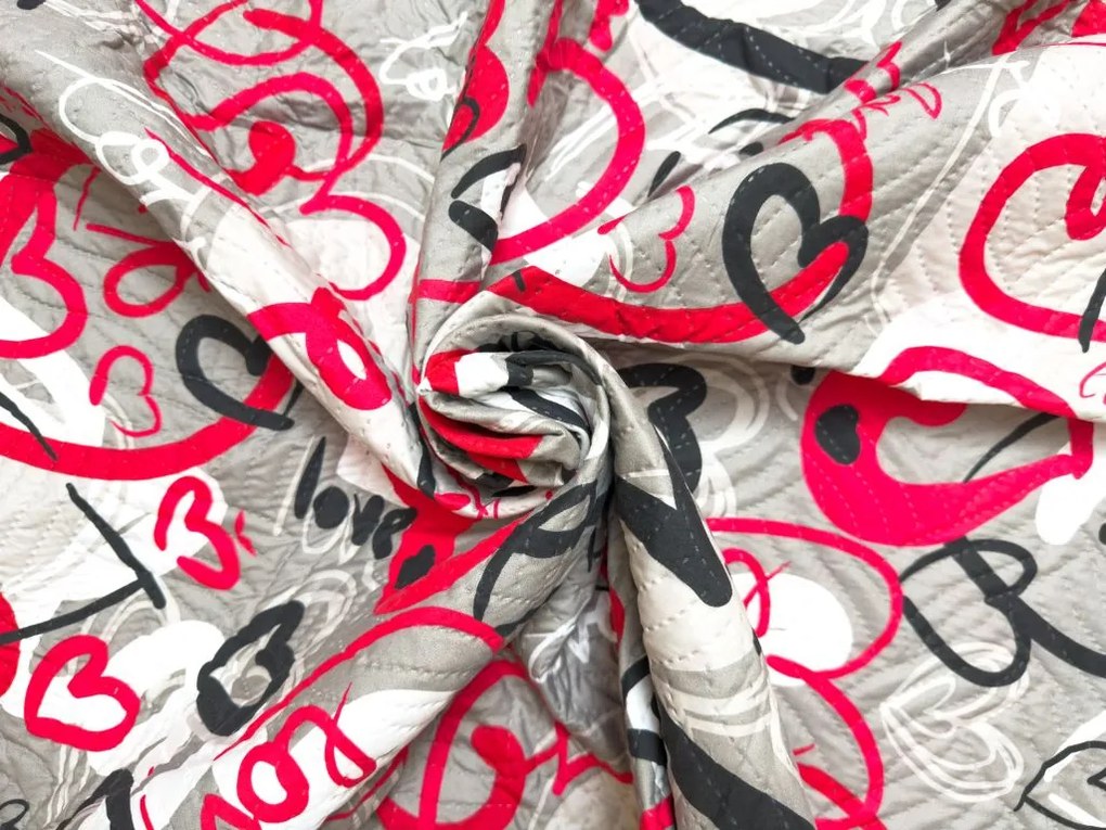 Ágytakaró STREET LOVE, szürke Méret: 220 x 240 cm