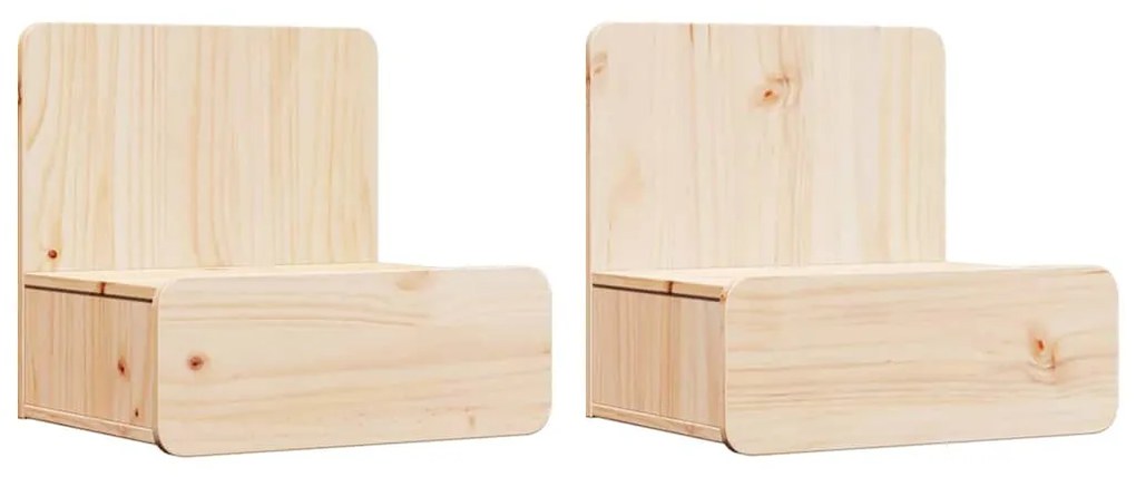 Éjjeli asztal 2 pcs Barna 44 x 32.5 x 40 cm Tömör fenyőfa