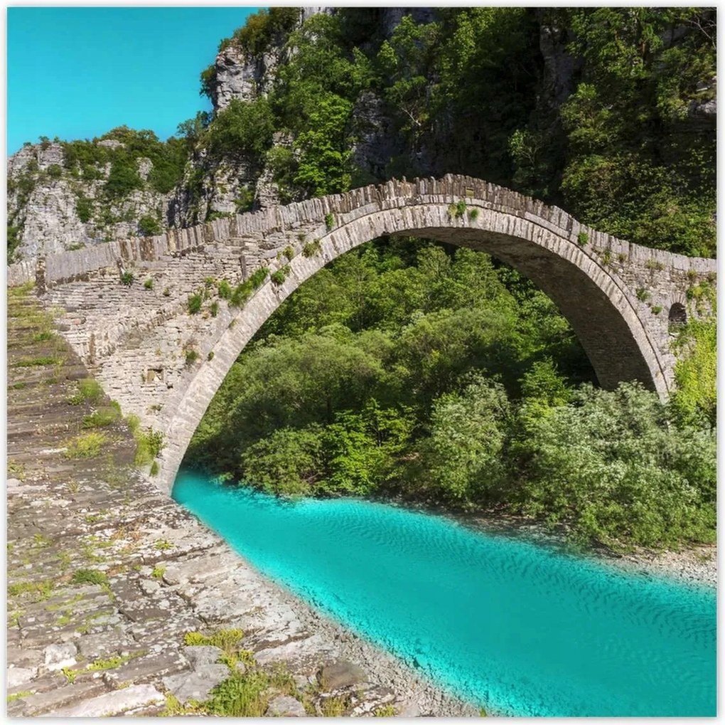 Poszterek 30x30 Türkiz folyó híd