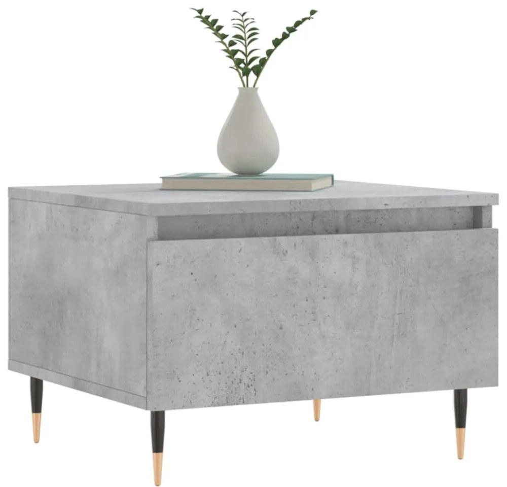 2 db betonszürke szerelt fa dohányzóasztal 50 x 46 x 35 cm