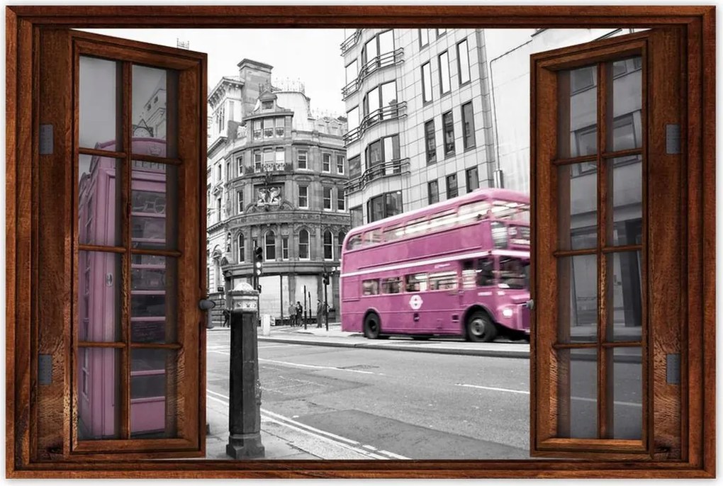 Poszter 60x40 Púderrózsaszín busz