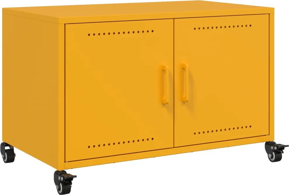 vidaXL mustársárga acél TV-szekrény 68 x 39 x 43,5 cm