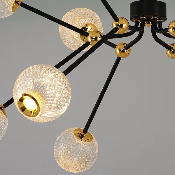 LED csillár rúdon GELA 12xLED/5W/230V 3000K fekete/arany