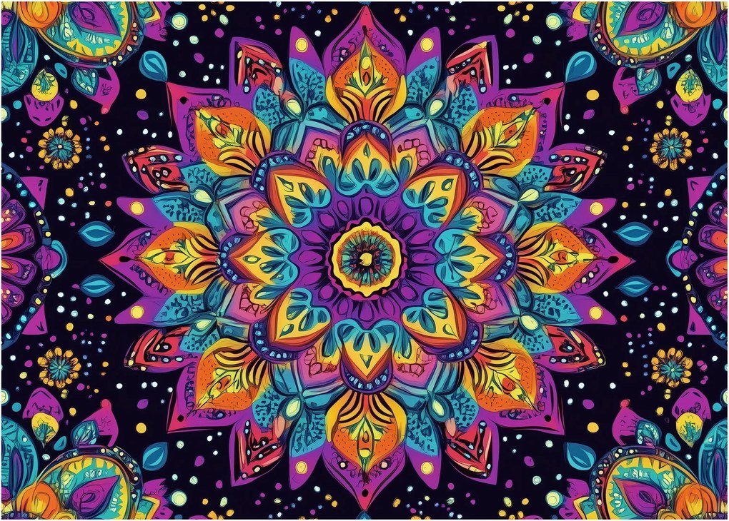 Kép - Kaleidoszkópos mandala (70x50 cm)