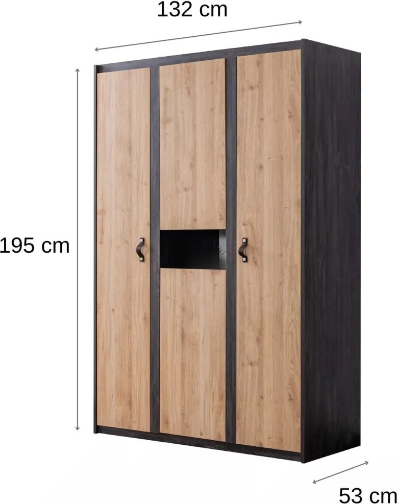 Aktif gardróbszekrény, 132 cm