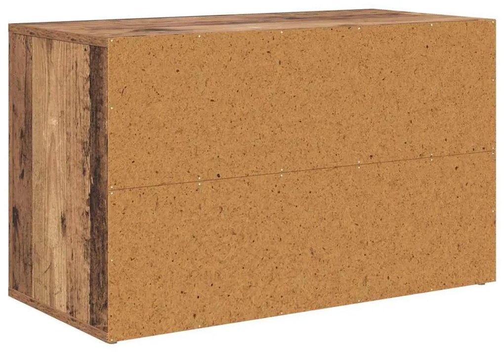 Cipőtartó polcokkal tárolóval Régi fa 75 x 35 x 45 cm Faanyag