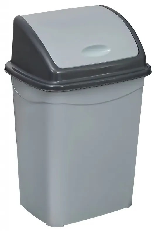 Planet Billenőfedeles szemetes kuka, műanyag, szürke/antracit, 26 L