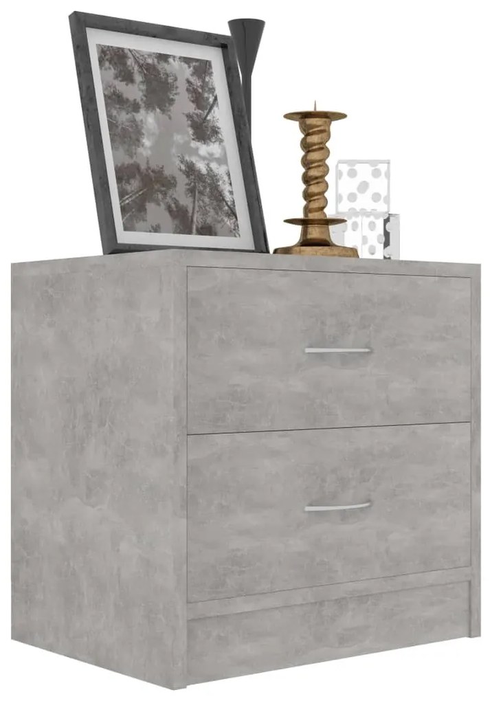 2 db betonszürke szerelt fa éjjeliszekrény 40 x 30 x 40 cm