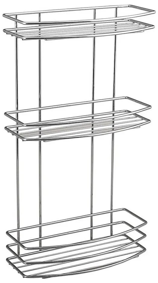 Aqualine - Háromszintes zuhany fali polc KRÓM LINE fényezett króm