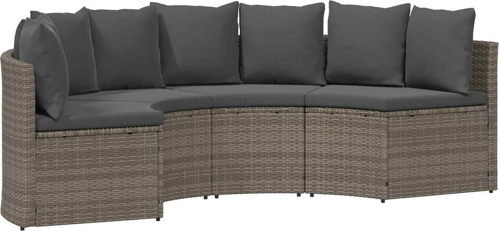 vidaXL Kanapé Szett 2 pcs Szürke Tömör akácfa és poli rattan