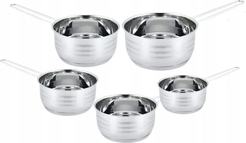 Rozsdamentes acél edénykészlet indukciós gáz szett 5 db-os Eisenbach