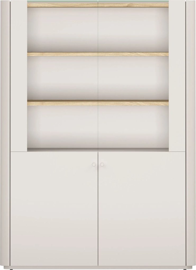 Elivo vitrines szekrény 100 cm kétajtós - kasmír / olajozott tölgy