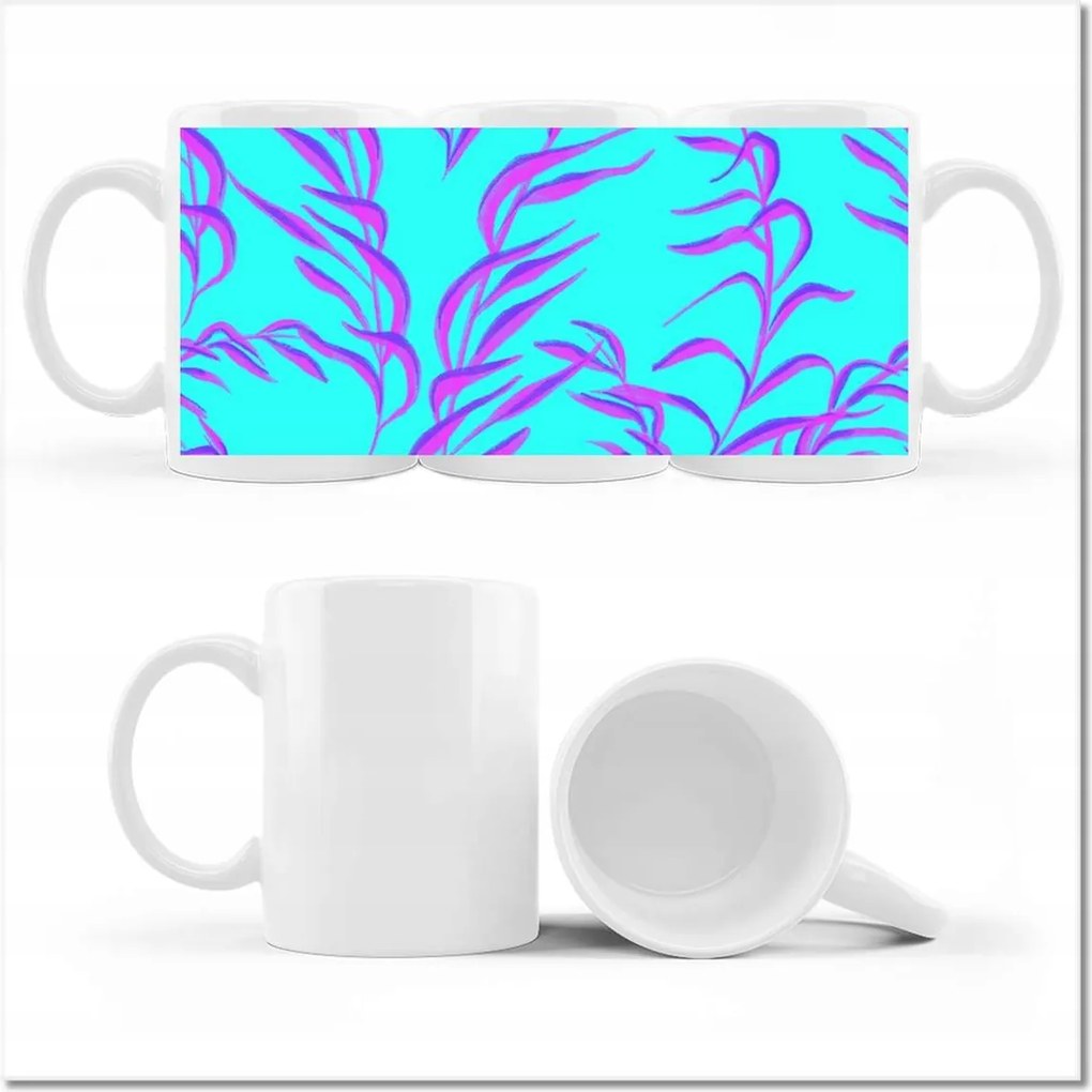 Nyomott mintás bögre Modern levél mintával