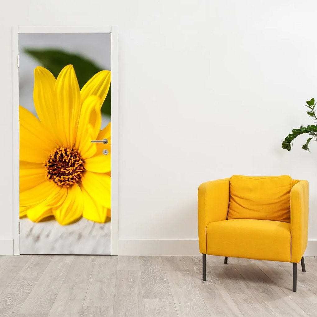 Fotótapéta ajtóra - Sárga virágok (95x205cm)