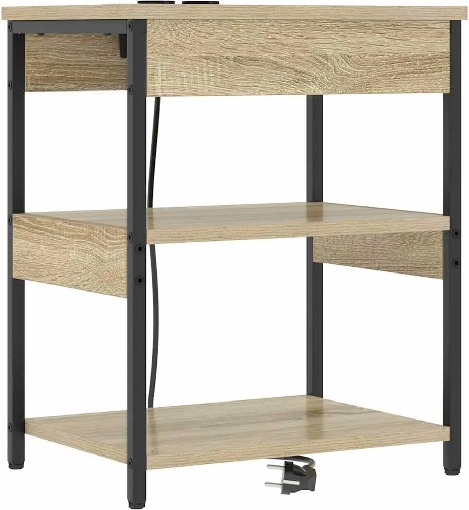 vidaXL Éjjeliszekrény Sonoma tölgy 41 x 31 x 51 cm Faanyag