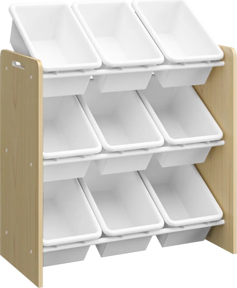 Rendszerező/játéktároló polc, természetes/fehér, BOIS