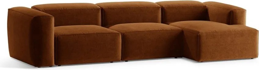 Téglavörös sarokkanapé (jobb oldali-heverő résszel) Bergamo – Cosmopolitan Design