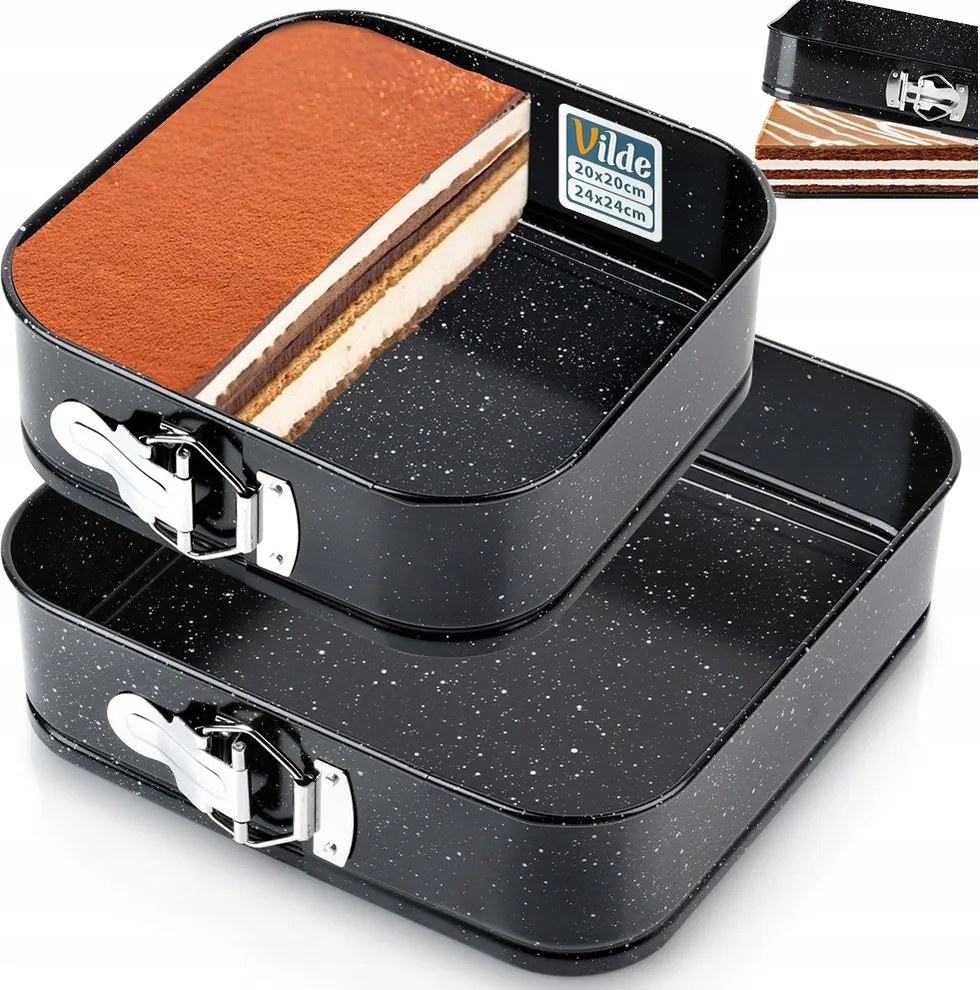 2x Gránit tortaforma kihúzható tortaforma 20 24cm