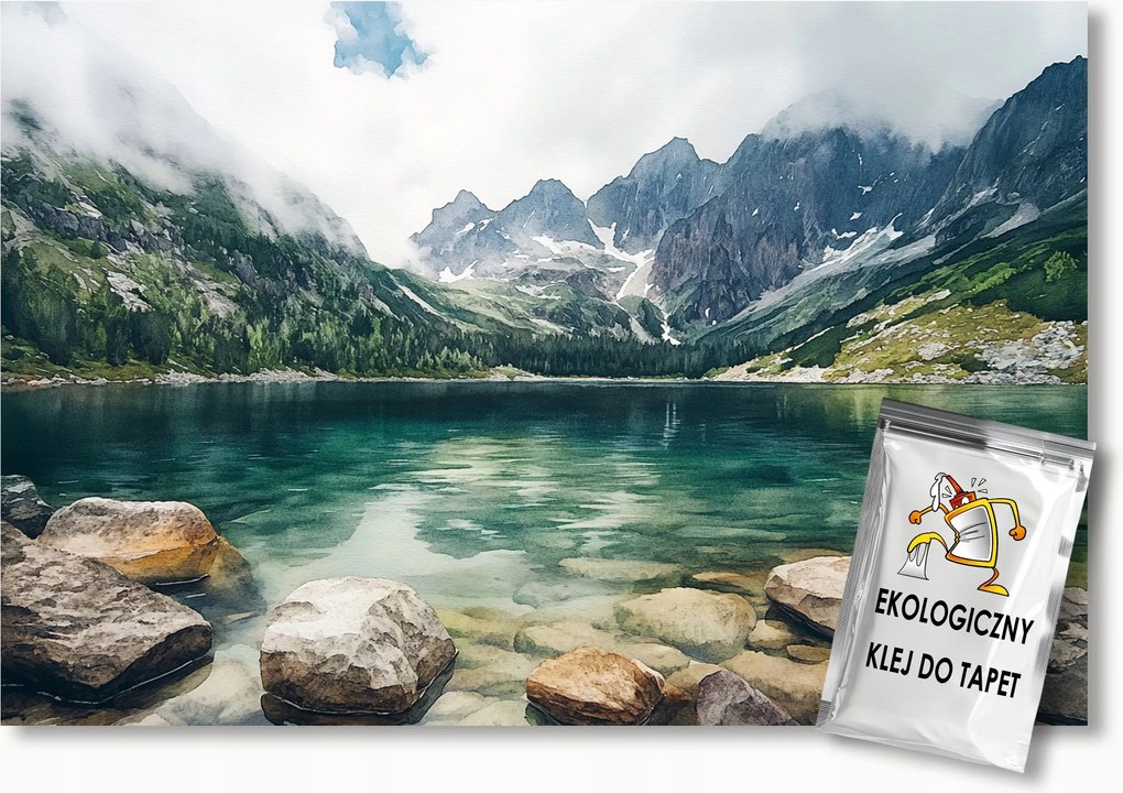 Fotótapéta Flizelina Tájkép Hegyek Tátra Hó Köd Tó 200x140 ragasztó