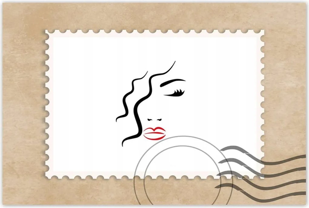 Poszter 60x40 Nő Vörös ajkak