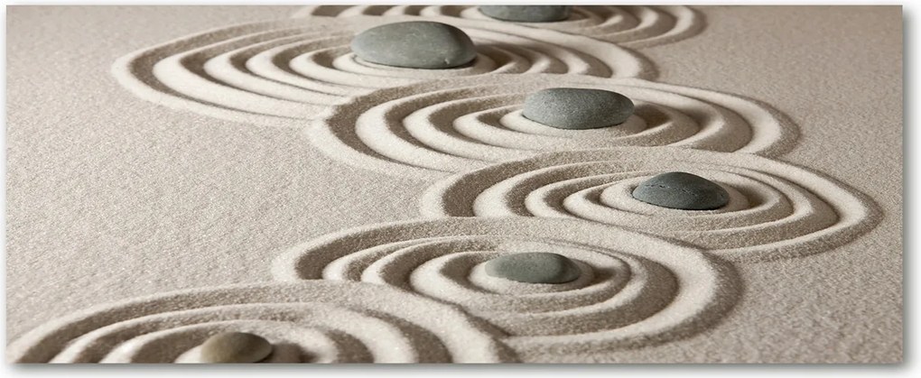 Edzett üveg panel Zen kövek homok XXL