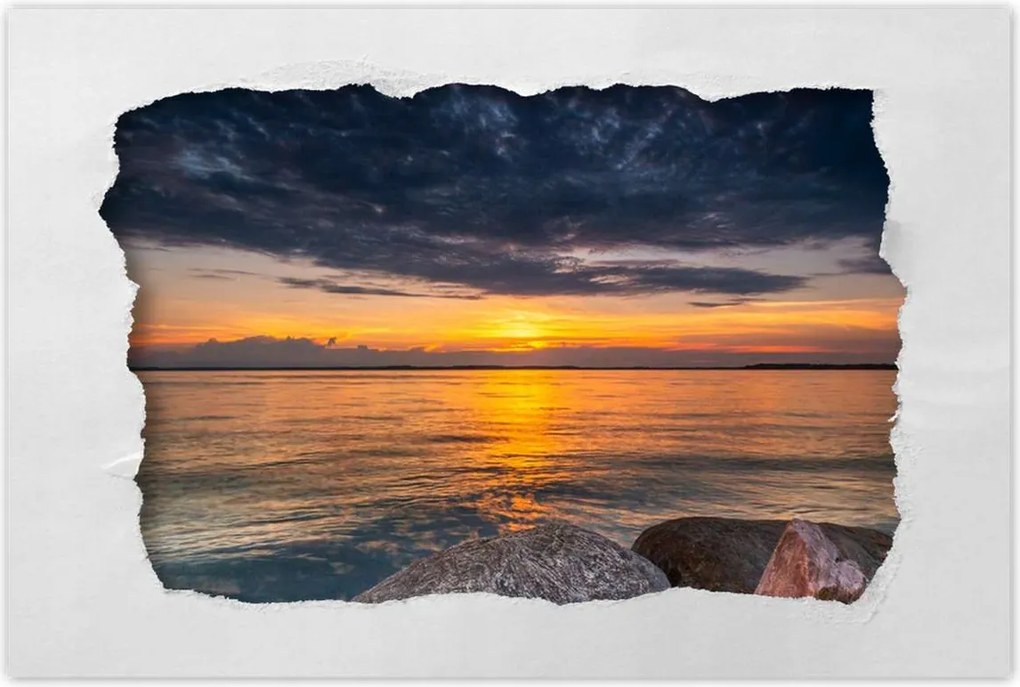 Poszterek 90x60 Sziklák Tenger Nap