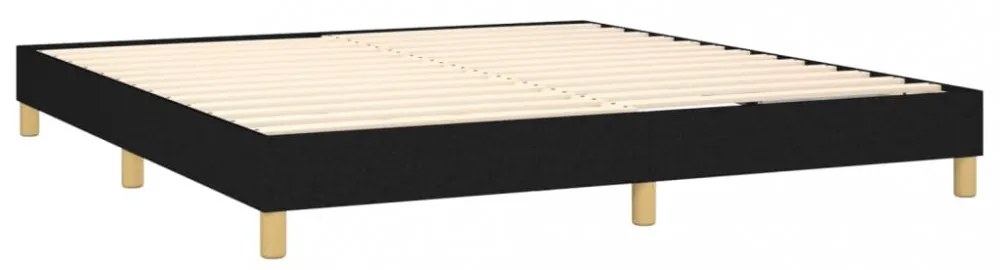 fekete szövet rugós és LED-es ágy matraccal 180 x 200 cm