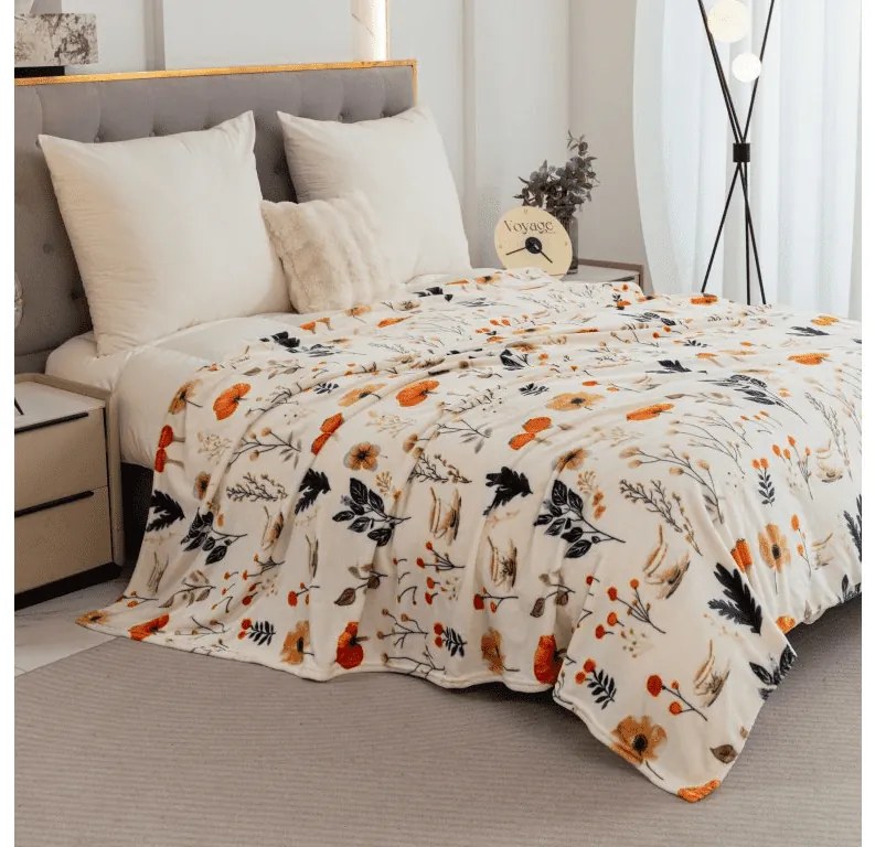 Mikroplüss pléd PAPAVA, krémszínű Méret: 200 x 220 cm