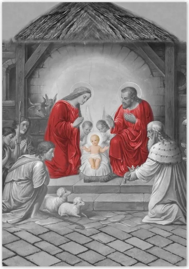 Poszterek 70x100 Szent család piros