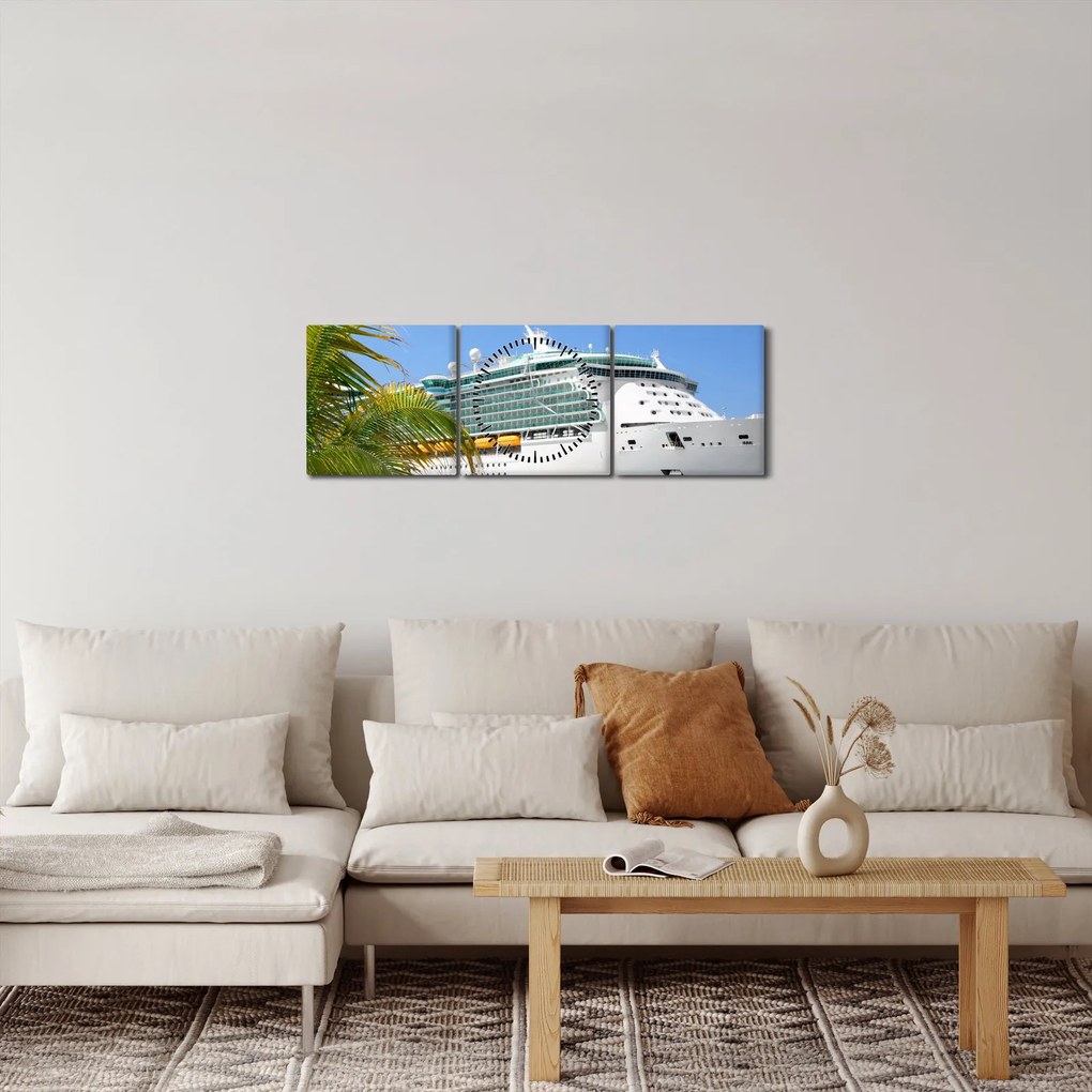 Kép - Cirkálóhajó (órával) (90x30 cm)