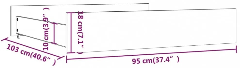 2 db tömör fenyőfa ágyneműtartó fiók