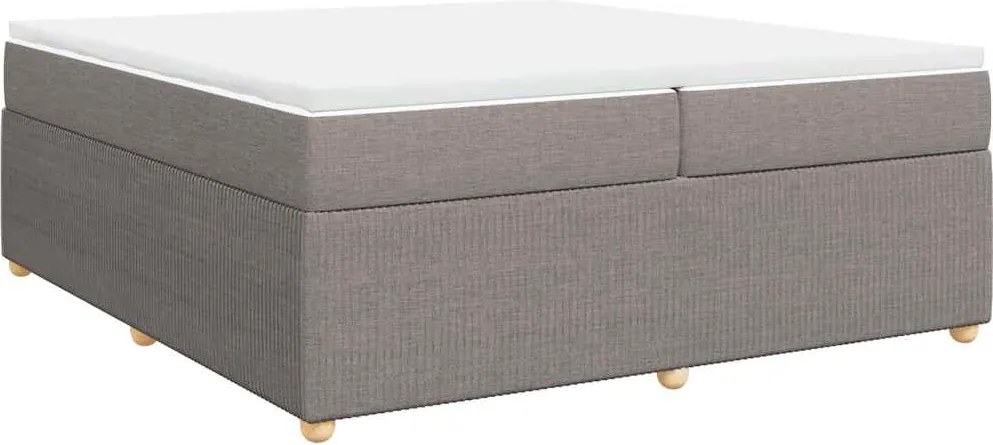 vidaXL tópszínű szövet rugós ágy matraccal 200 x 200 cm