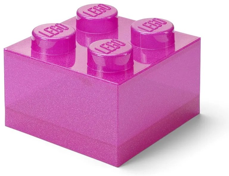 Rózsaszín műanyag gyerek tárolódoboz 25x25x18 cm – LEGO®