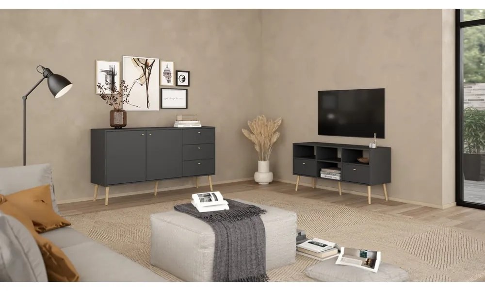 Antracitszürke TV-állvány 117x61 cm Bodo – Tvilum